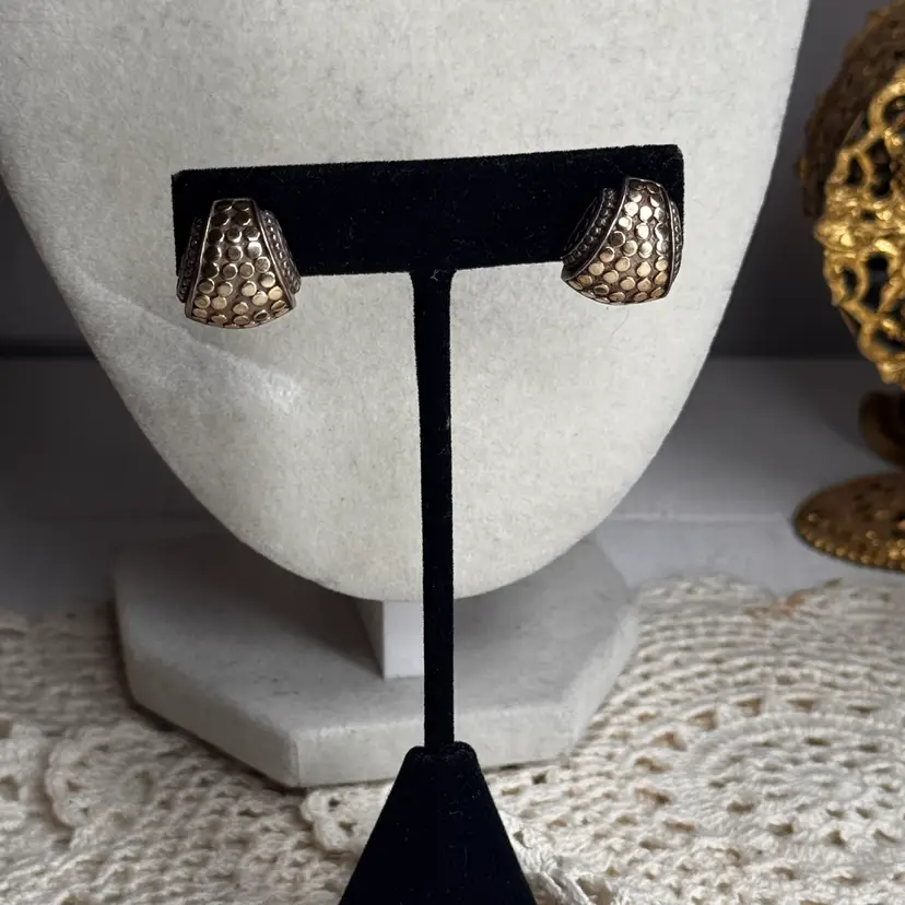 John Hardy Sterling Silver & 18k Gold Pierced Earrings