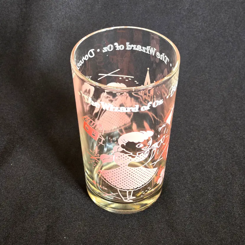 Glass Tumbler DOROTHY THE WIZARD of OZ  5" Tall by S & Co. Illustrated Vintage