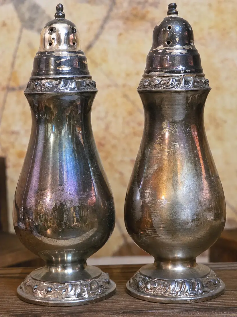 Vintage Silver Salt and Pepper Shakers