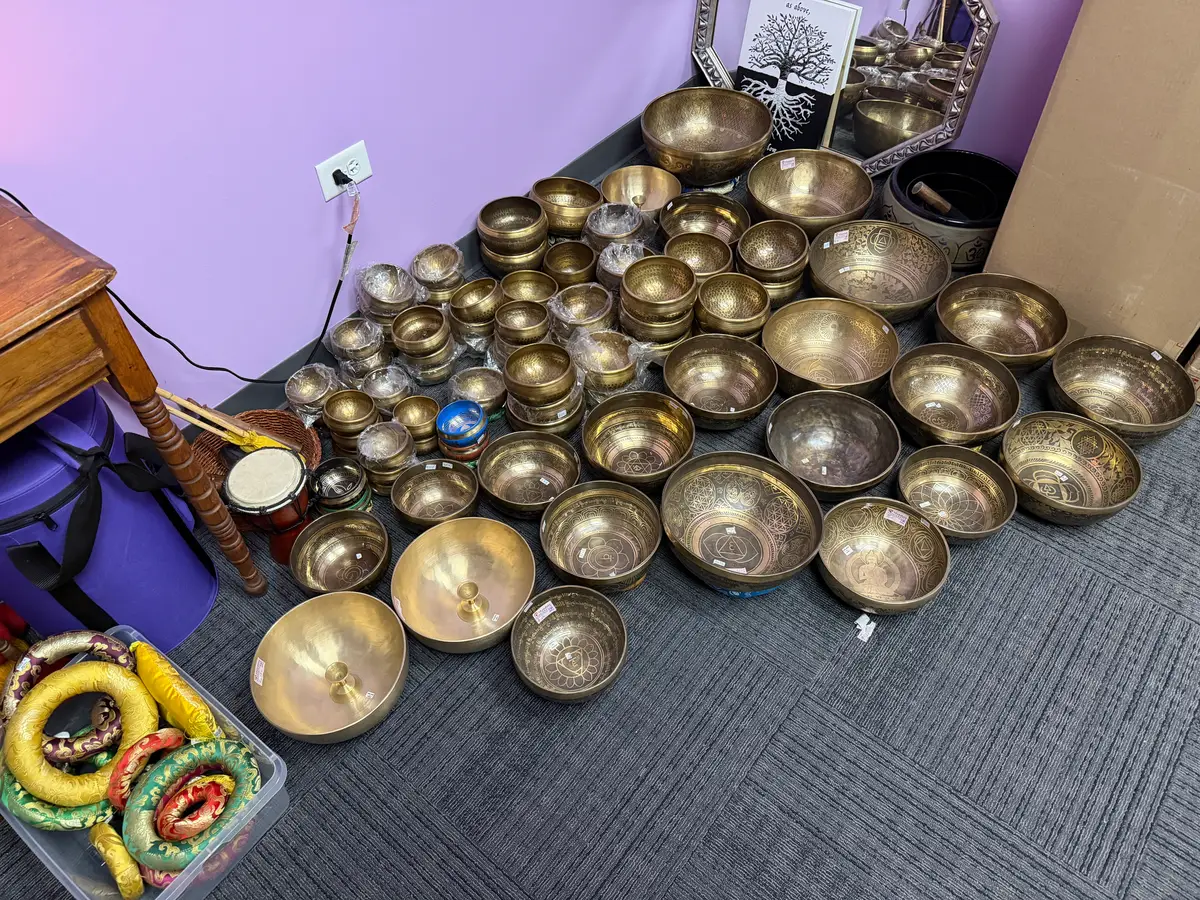 Our singing bowl collection at High Ho Gems