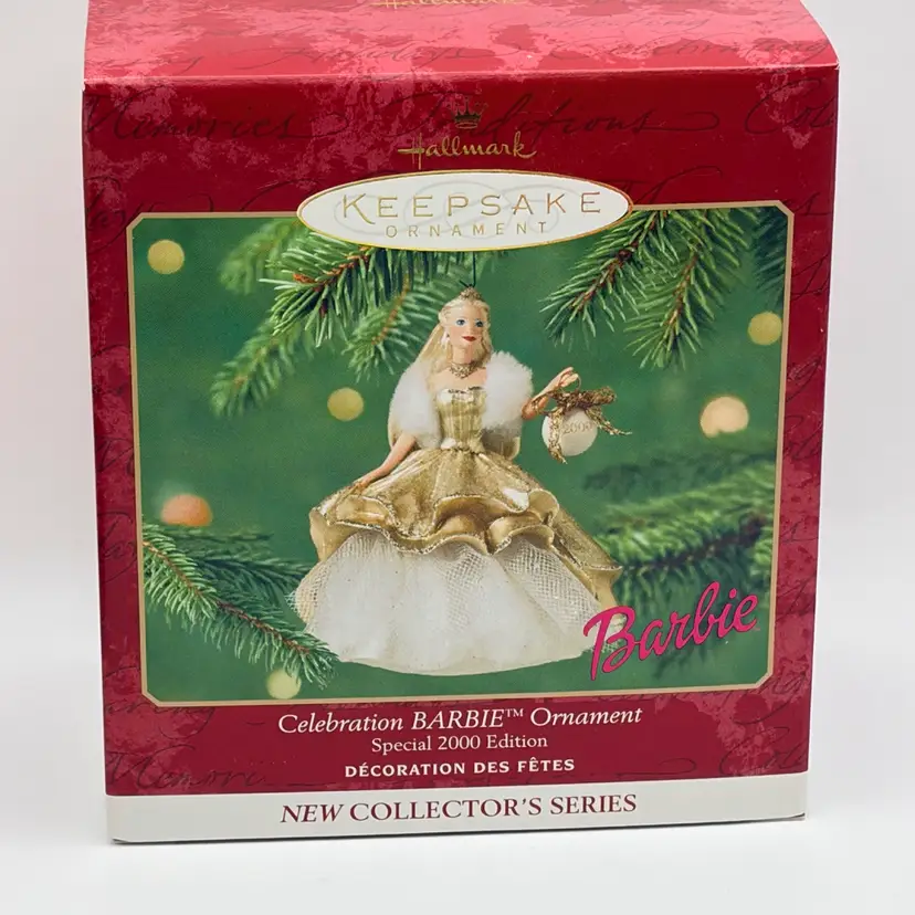 Hallmark Keepsake Ornament 2000 Celebration BARBIE Ornament Special Edition Gold