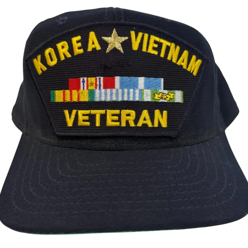 Vintage Korea Vietnam Veteran Patch Blue Unisex Snapback by Eagle Crest