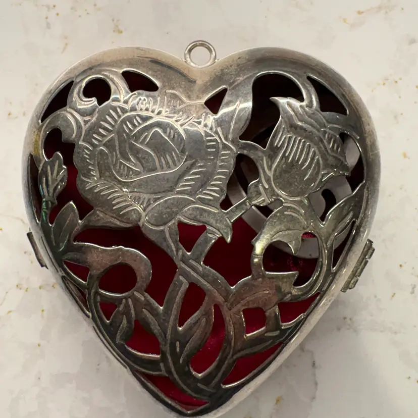 Lenox Heart Box Silver Rose