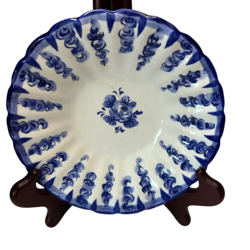 Vintage Vestal Alcobacu Pottery From Portugal With Floral Motif 6” Saucer