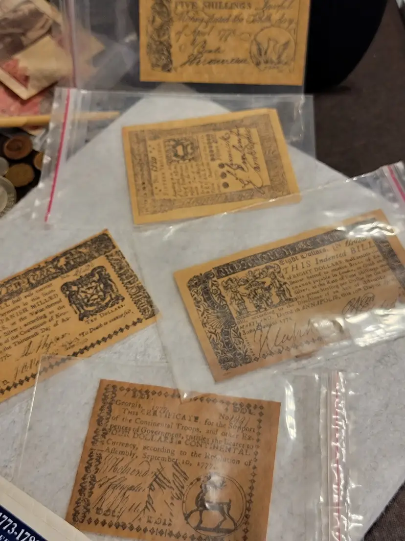 5 souvenir replica of historical USA currency