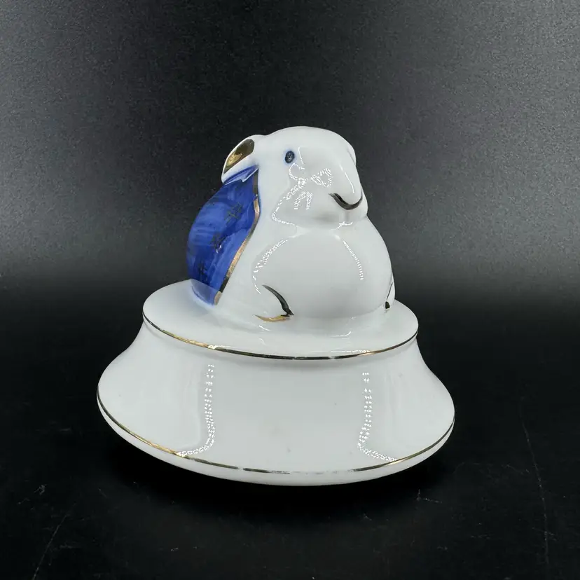 Otagiri Porcelain Bunny Rabbit Spinning Music Box
