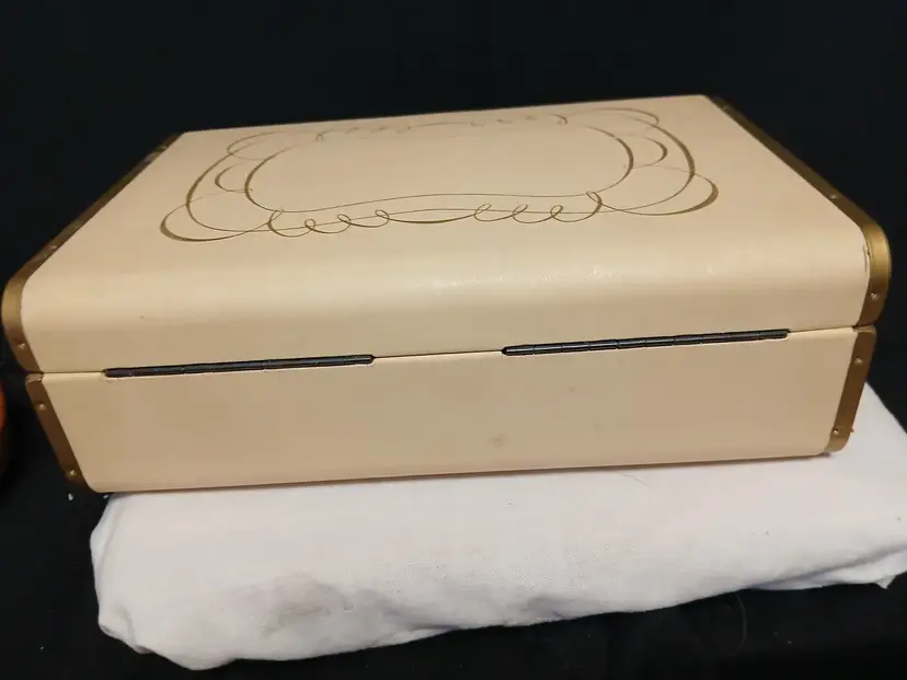 Vintage Jewelry Box with Brass Accents