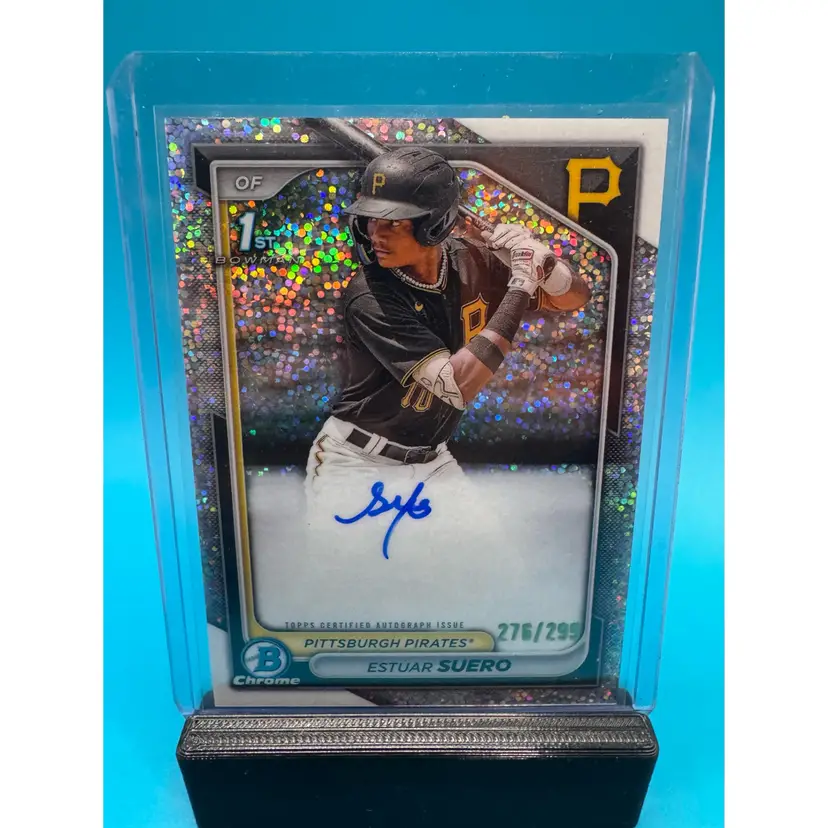 Estuar Suero 1st Bowman Chrome Speckle Refractor Auto /299 Pittsburgh Pirates
