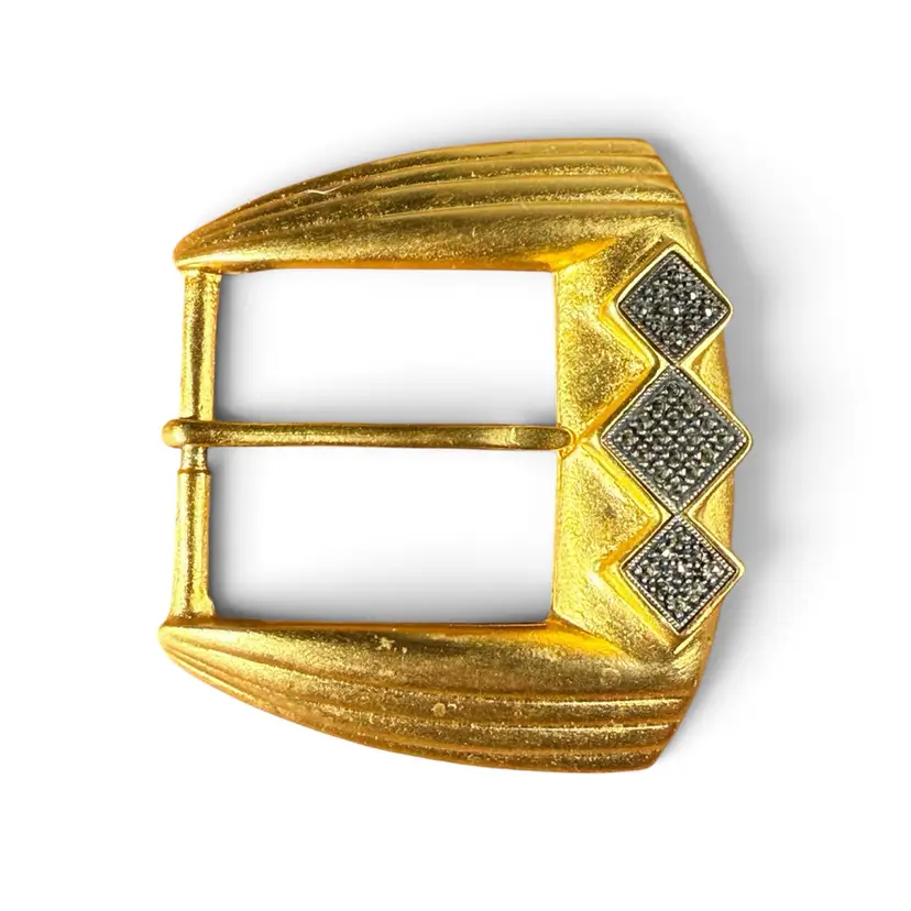Vintage Judith Jack Gold Tone Belt Buckle Only Genuine Marcasite Art Deco Style