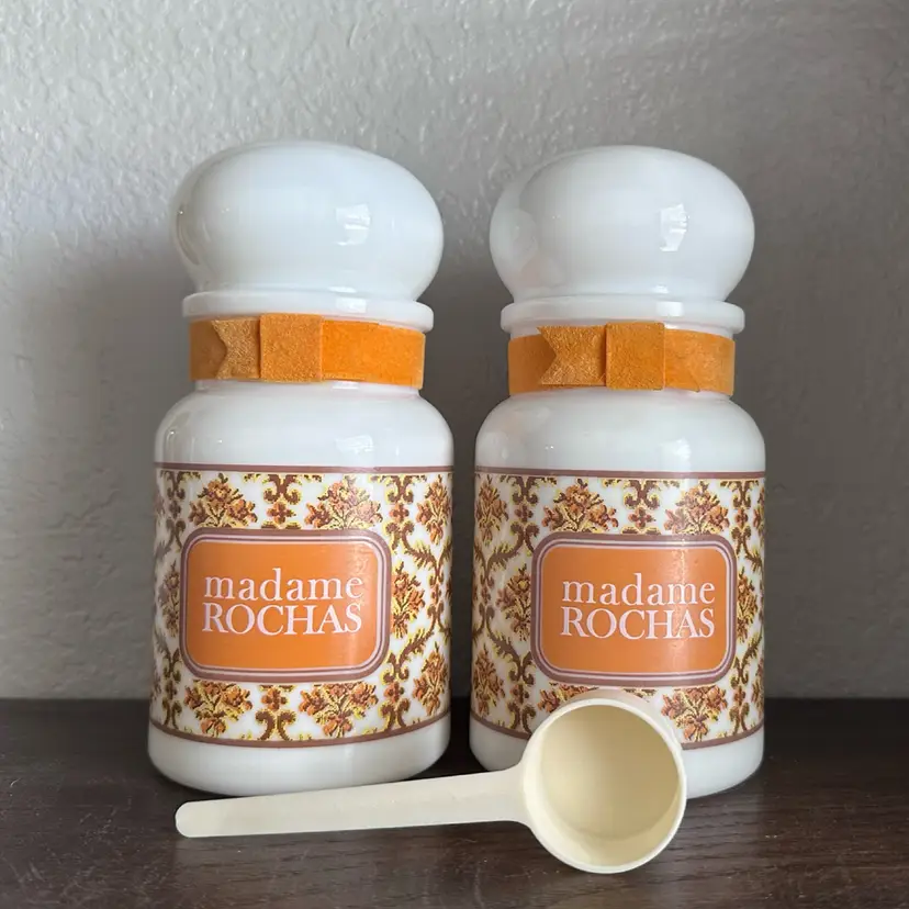 Madame Rochas Bath Salts Milk Glass Jar Empty