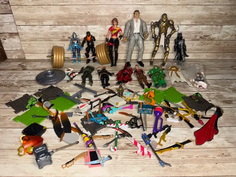 Toy Lot Action Figures Large Lot Of Toys With Weapons And Other Accessories