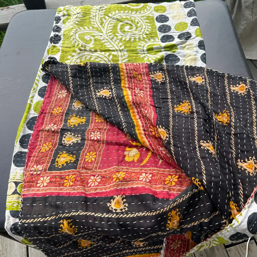 Twin India Blanket Patchwork 88 X 55 #6