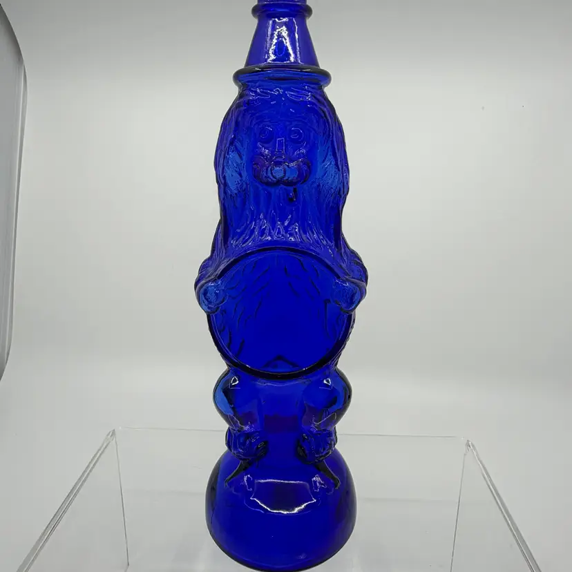 Vtg 30-40s Maryland Glass Co Cobalt Blue Shampoodle Figural Bottle