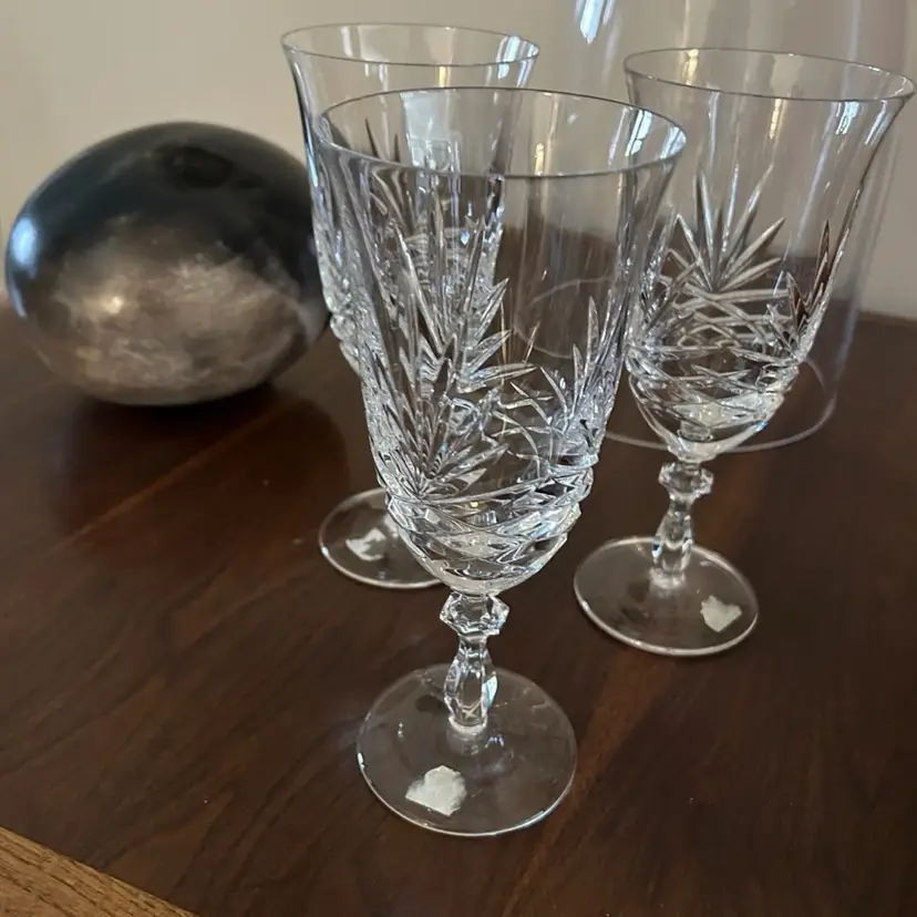 3 Noritake Crystal Hampton Hall Wine Glass Vintage Noritake Wine Goblet 73/4"