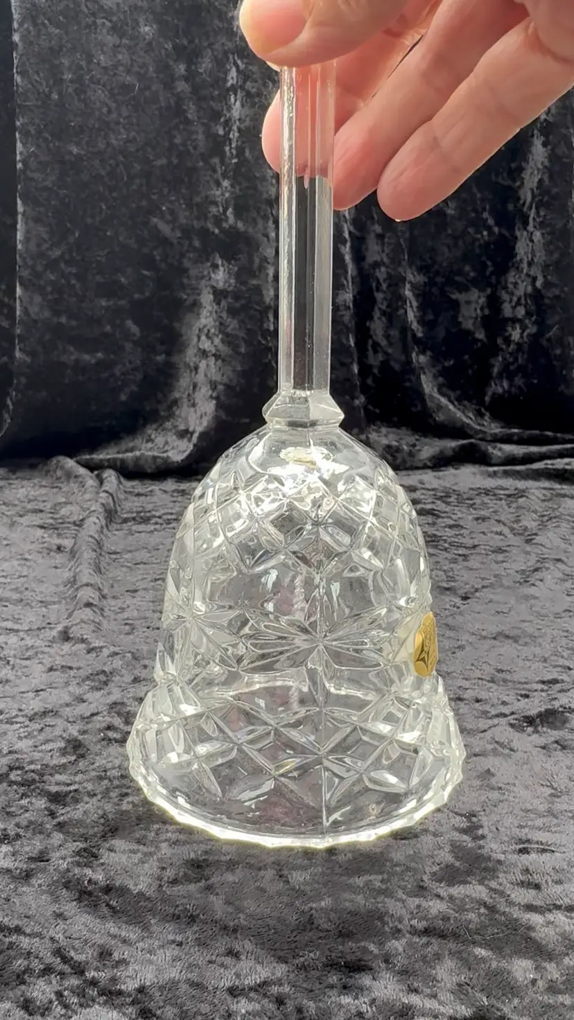 European Collection Clear 24% Lead Crystal Decorative Bell Diamond Cut Yugoslavia