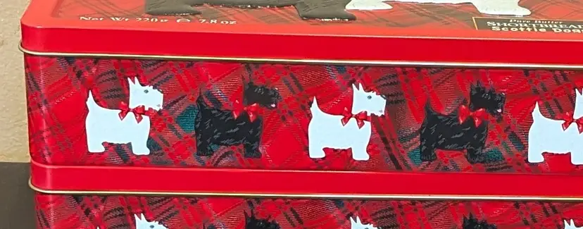 Walkers Pure Butter Shortbread Scottie Dogs Cookie Tins Set of 2