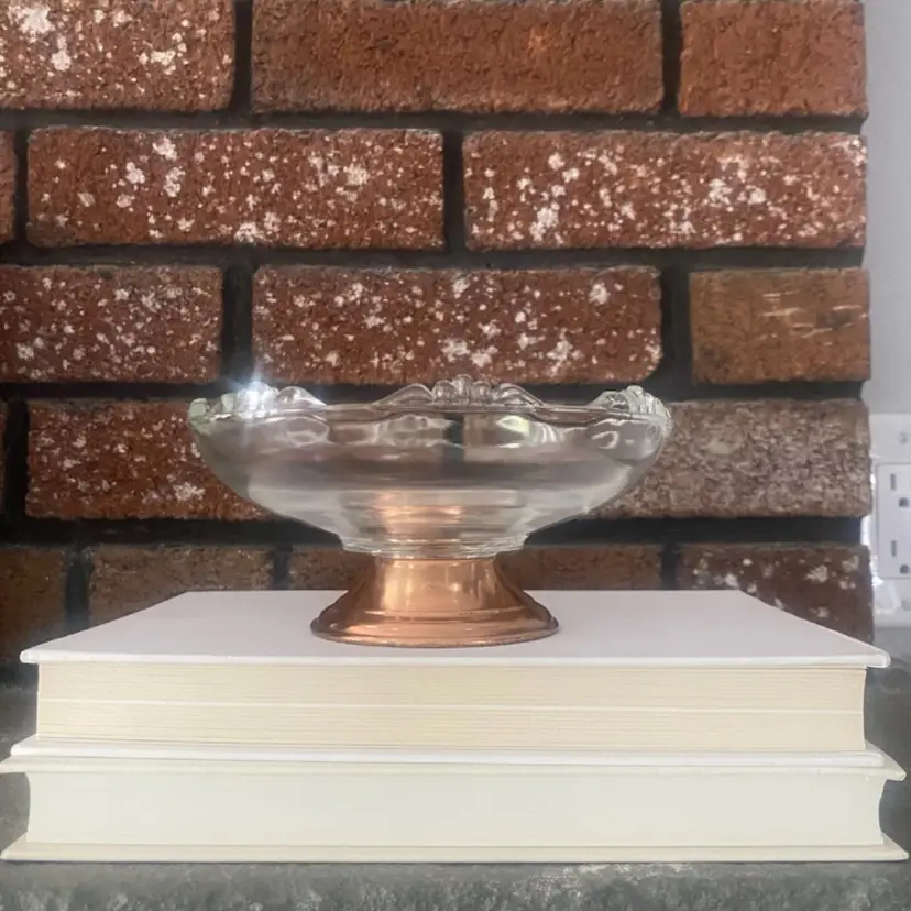 Princess House Dish With Copper Pedestal
