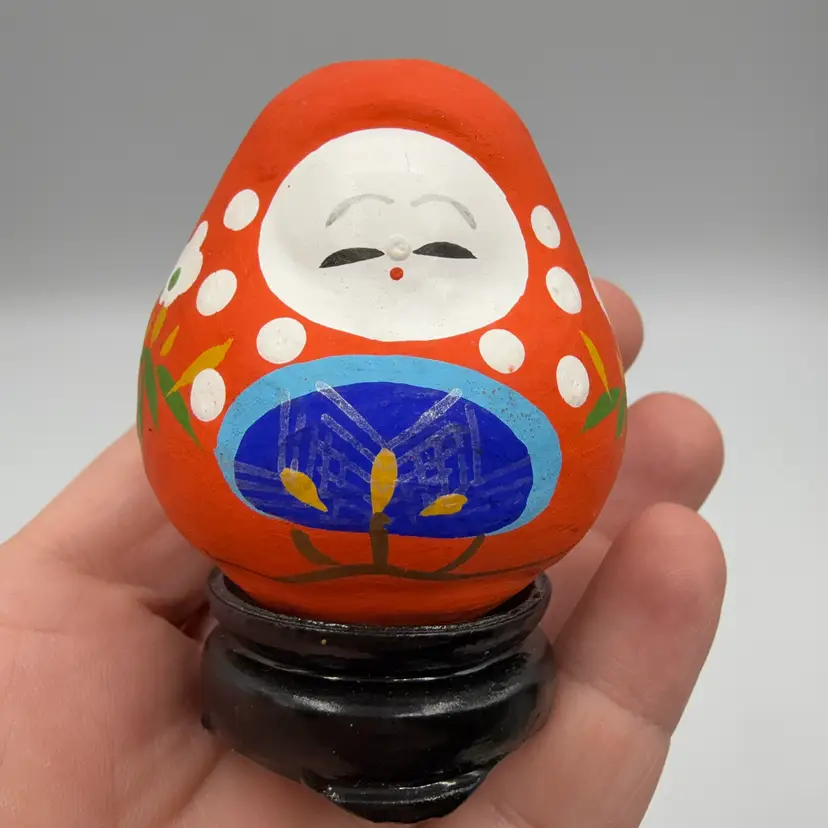 Made In China Okiagari Doll On Base Rattle