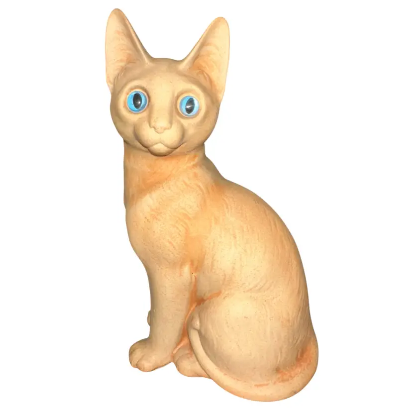 Aldon Sandy Cast Glass Eyed Cat Figurine