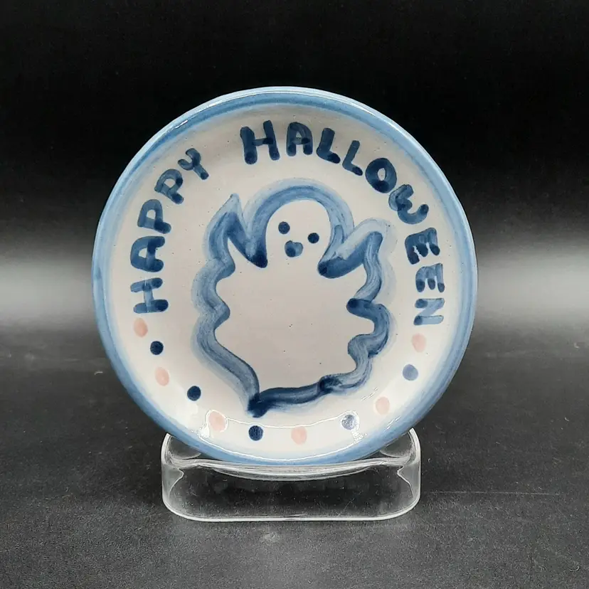 MA Hadley Happy Halloween Ghost Coaster Trinket Dish
