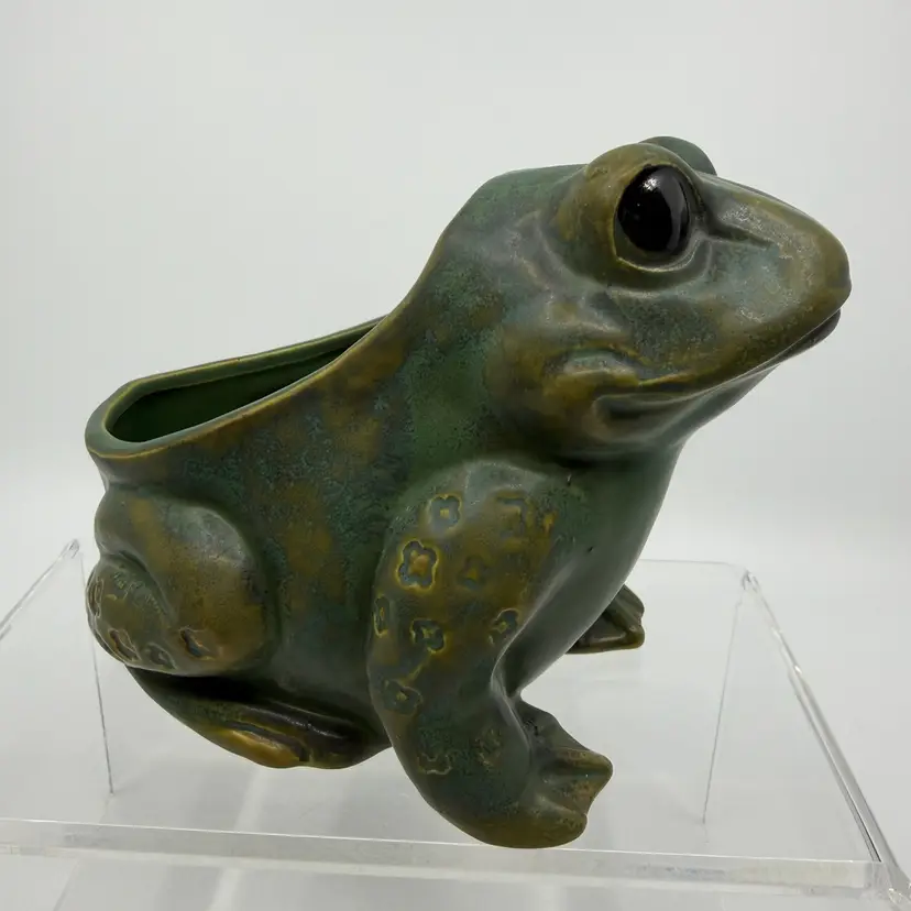 Vintage Lefton Ceramic Large Eyed Frog Planter Japan #H7436