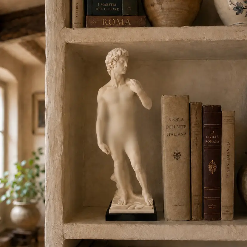 Vintage Sculpture of Michelangelo's David Greek Roman Art Italy A. Santini