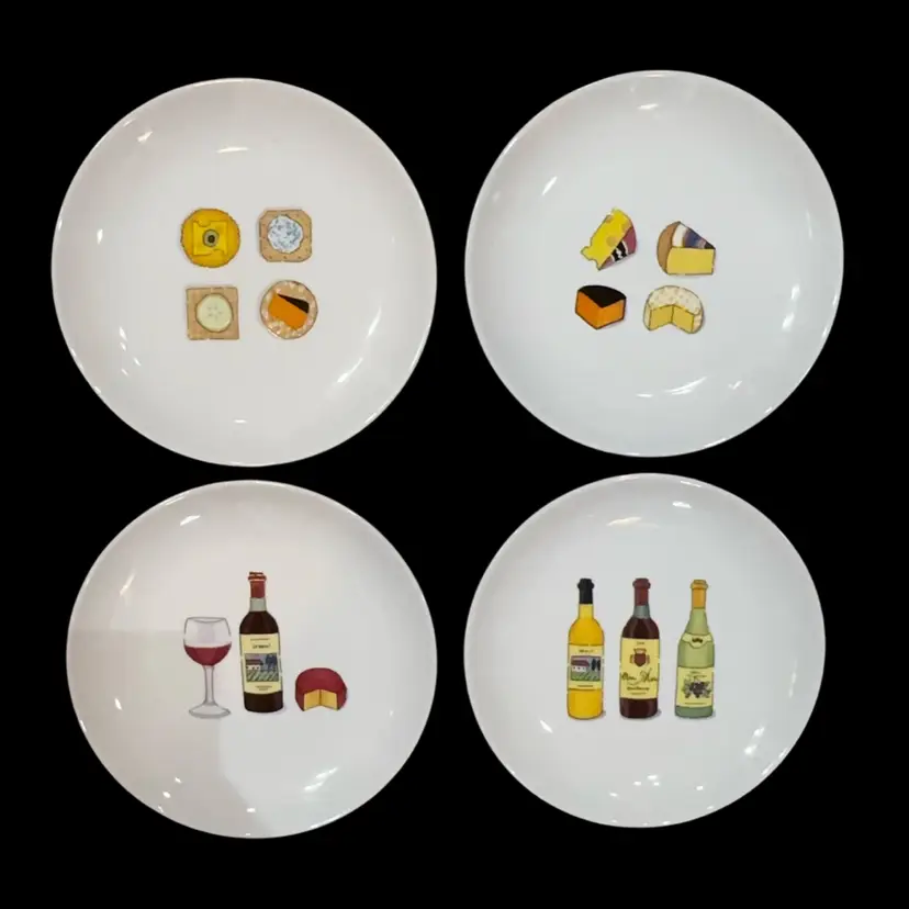 Vintage Nancy Green Illustrated Appetizer Plate Set