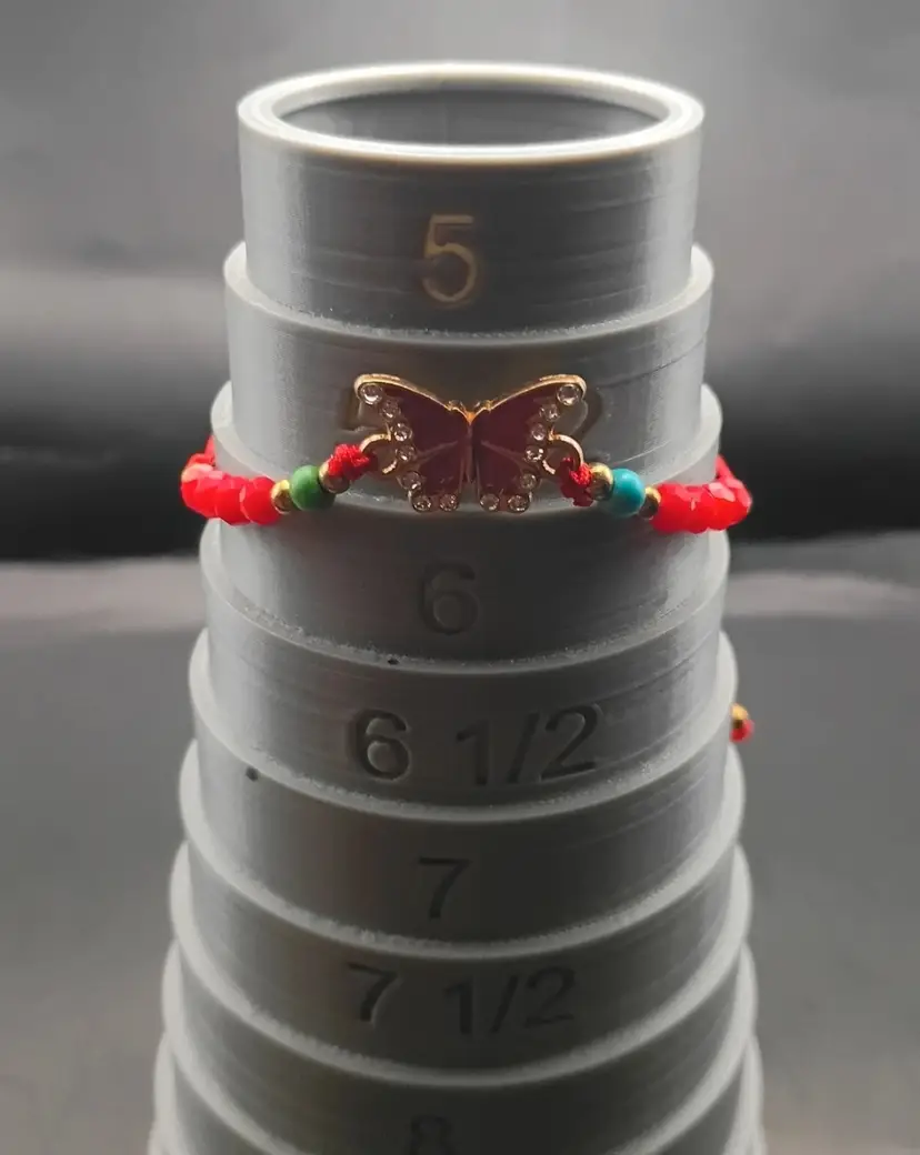 Red Butterfly Beaded Bracelet
