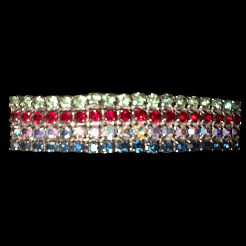Silvertone Rhinestone Bar Brooch