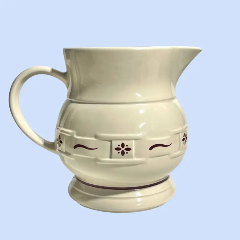 #261- Vintage Pottery Pitcher Woven Traditions Classic Blue Longaberger 64oz/2qt