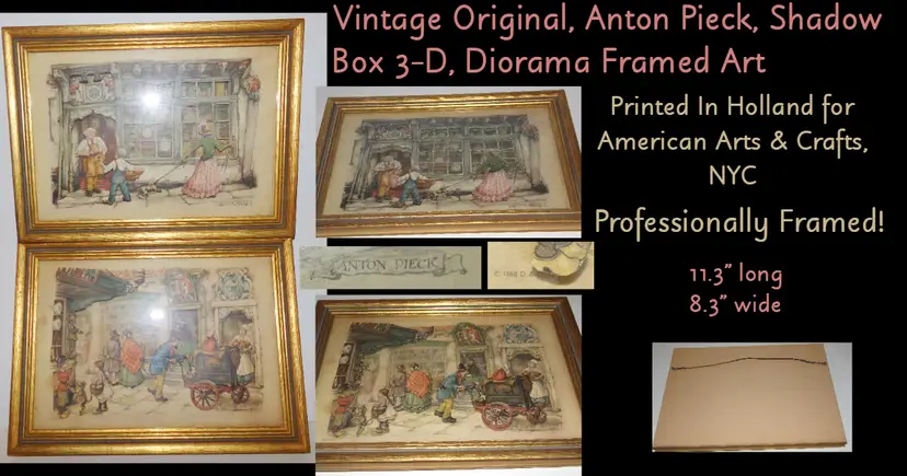 Winner's Choice! Anton Pieck Shadow Box, 3-D Diorama Framed Art