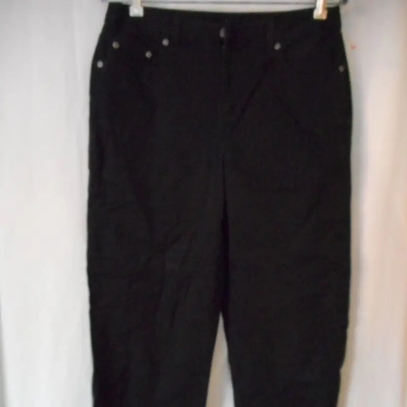 Talbots Size 8 Stretch Lightweight Black 5 pocket style cropped pants jeans Y2k