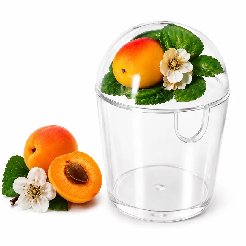 ONLY $7.77 VTG Wilke Geschenke Lucite Apricot Jam Pot Germany Acrylic Jar No Spoon