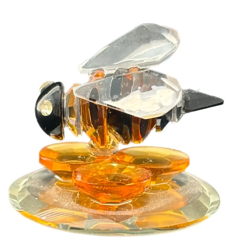 Schafer Vintage Lead Crystal Bumblebee Honeycomb Figurine 5728 Hornet Wasp