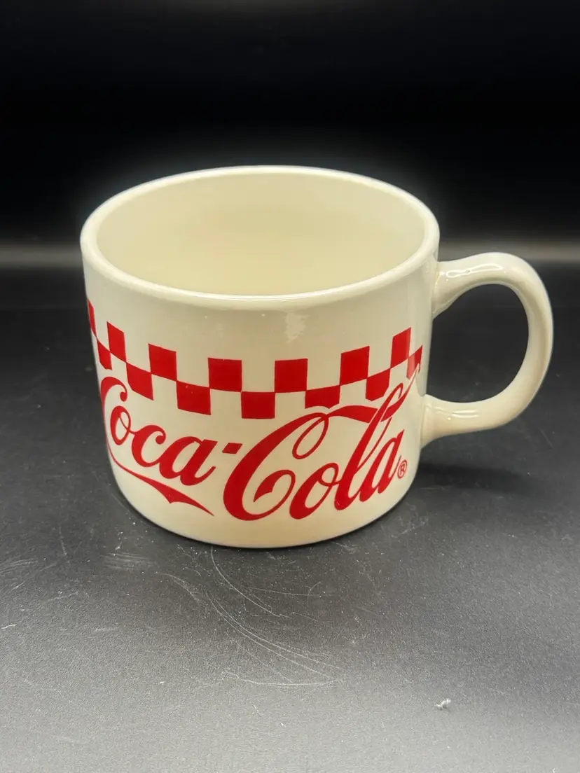 Vintage 1996 Coca Cola Coffee Mug Classic Red Script Logo  4”