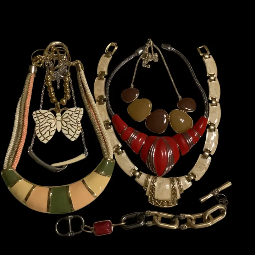 Lot Of 6 Enamel Necklaces And Kenneth Cole Bracelet
