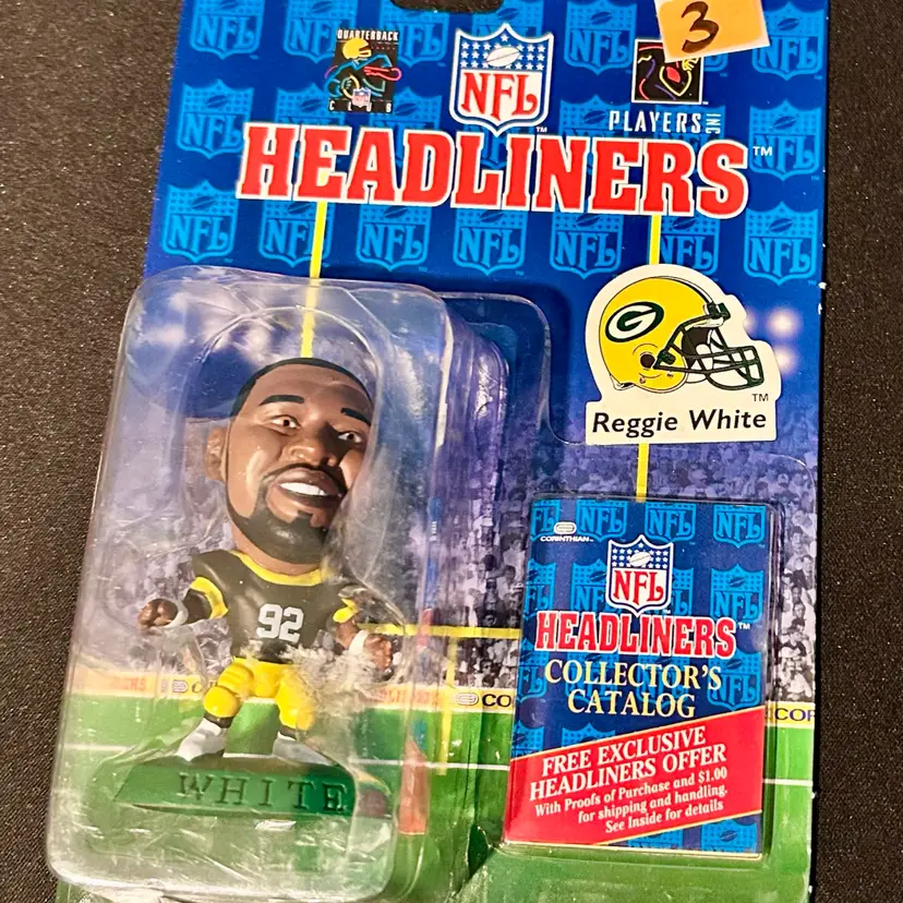 Reggie White Packers Corinthian NFL Headliners Figurine Action Figure Mini 1996