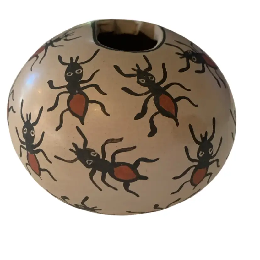Fire Ants Contouring Seed Olla Made By Mata Otiz Artist At Sourced Deming Luna Mimbres Museum