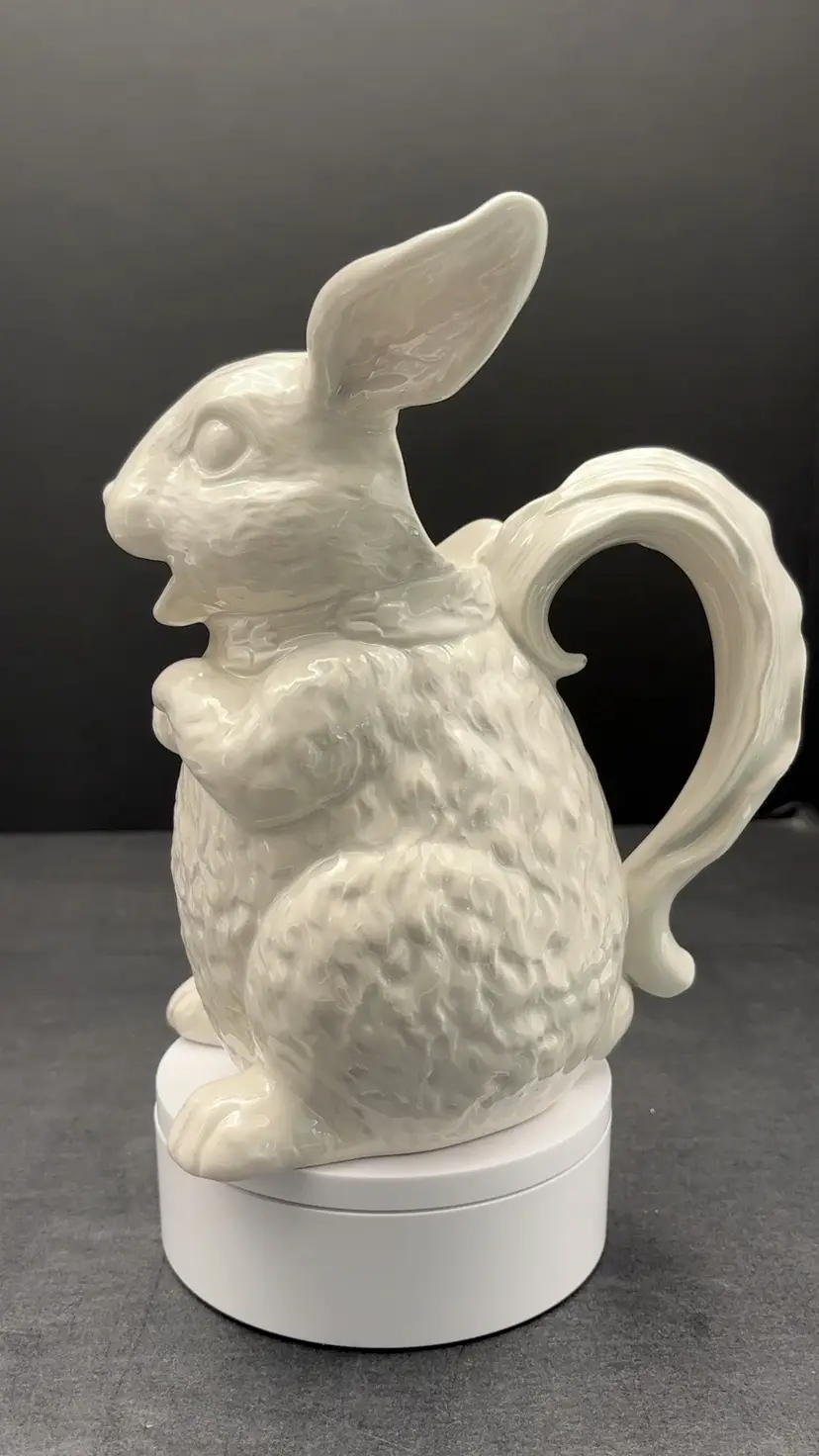 Cheryl Johnson White Rabbit Pitcher | Vintage 1990s