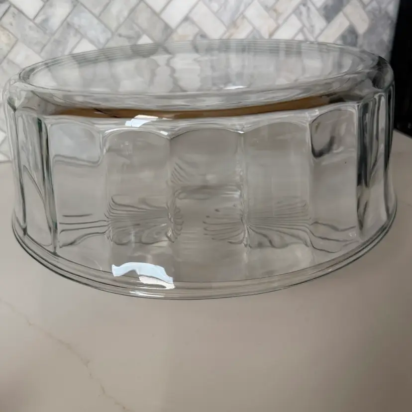 Vintage Glass Cake Stand With Feet Possible Jell-O Mold