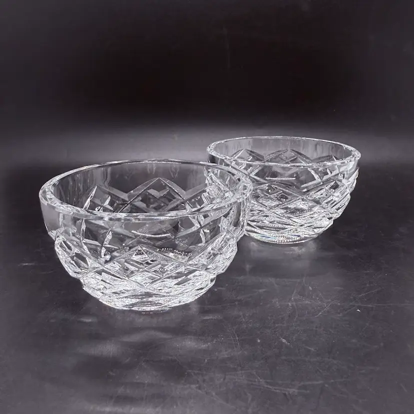 Vintage Waterford Crystal Adare 3” Finger Small Miniature Bowls, Set Of 2