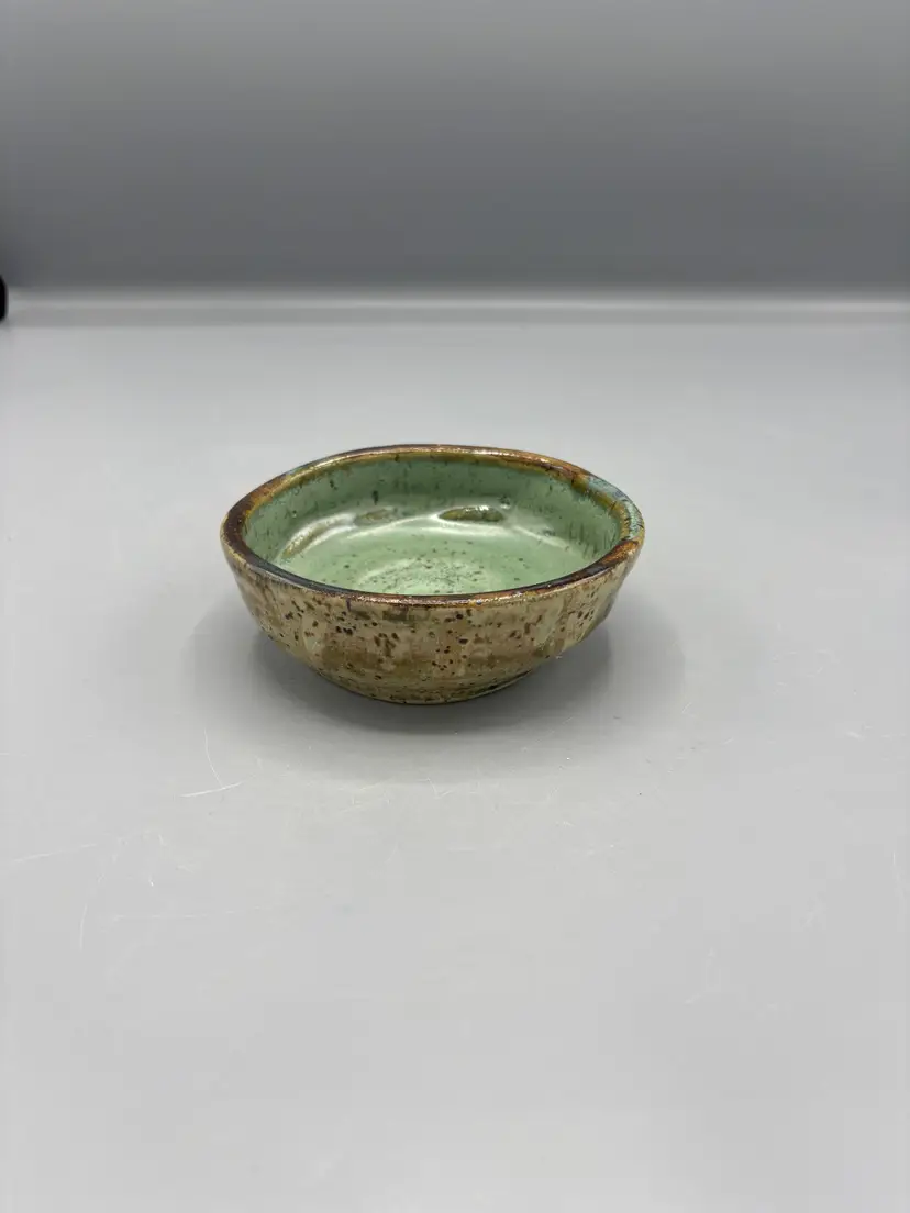 NC Pottery Shallow Sage green bowl