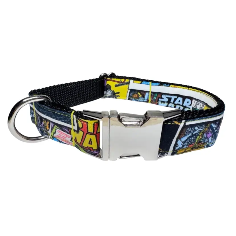 Dog Collar Star Wars Print Large Handmade Heavy Duty W/Buckle NEW