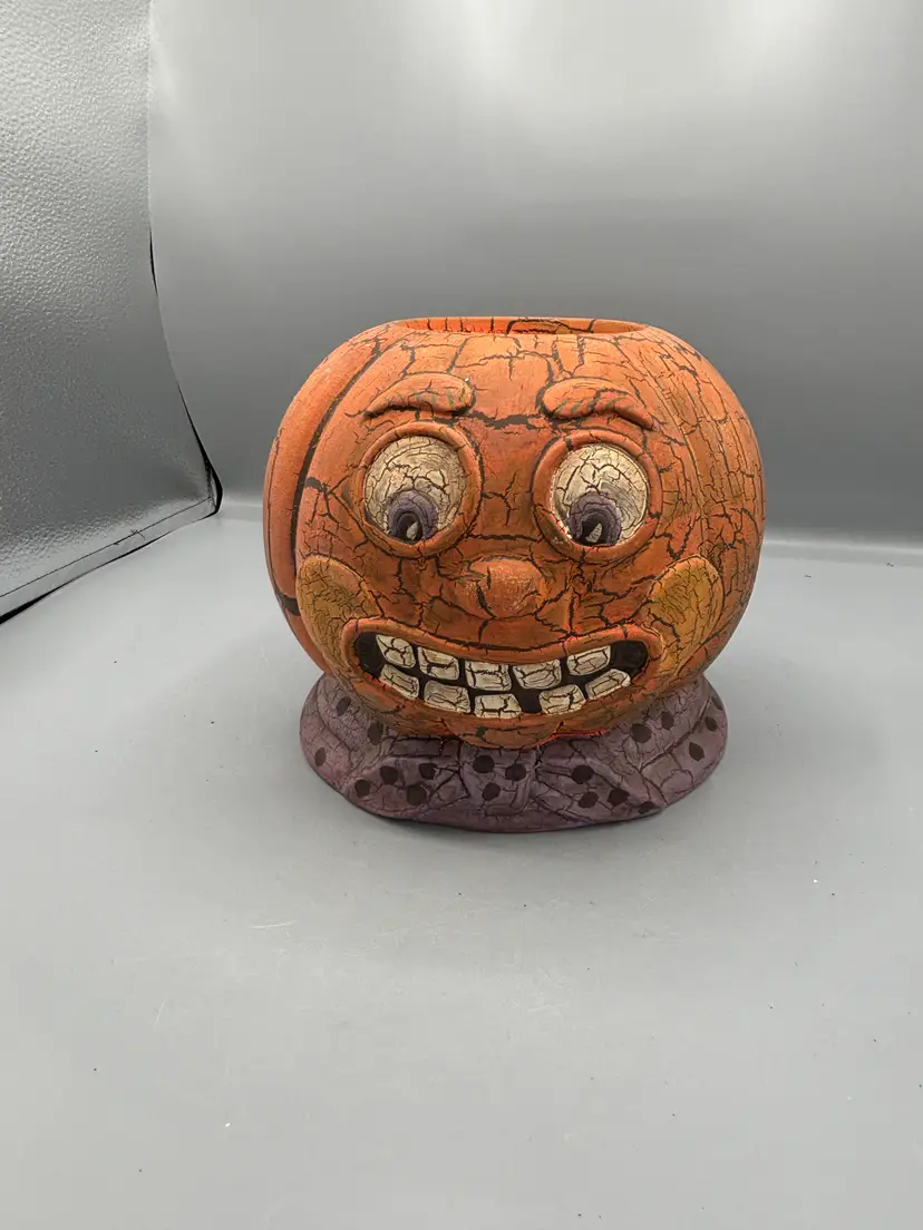 Vintage style Crackle Halloween Pumpkin