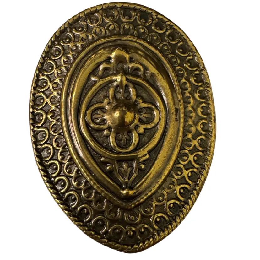 Vintage Signed Lieba USA Gold-Tone Teardrop Scarf Clip – Ornate Etruscan Revival Style