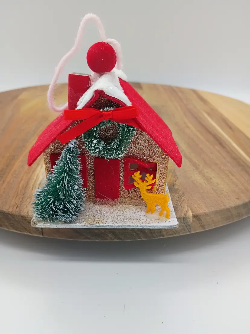 Target Wondershop Retro Putz House Ornament with Deer,