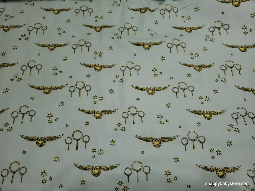 Harry Potter Soft Wash Quidditch Light Sage Flannel Fabric Remnant - 100% Cotton - Choose Size - Soft Craft & Quilting Fabric