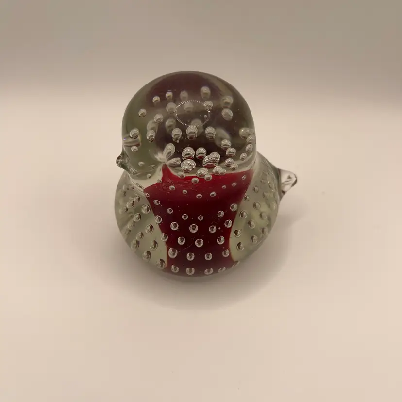 Bird Paperweight Controlled Bubbles