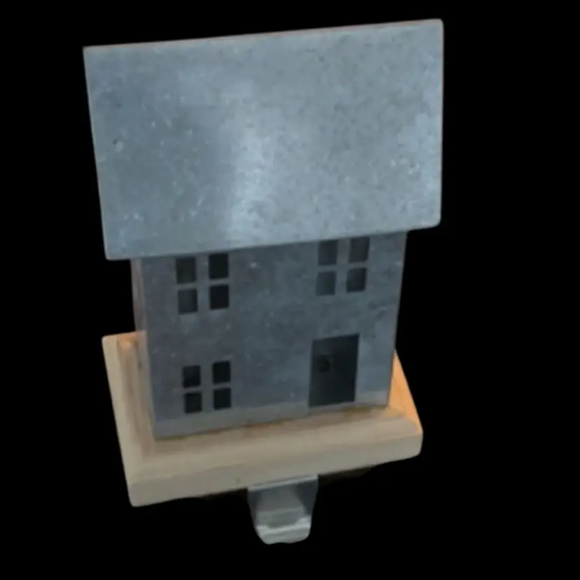 Tin House Holder Hanger Wood