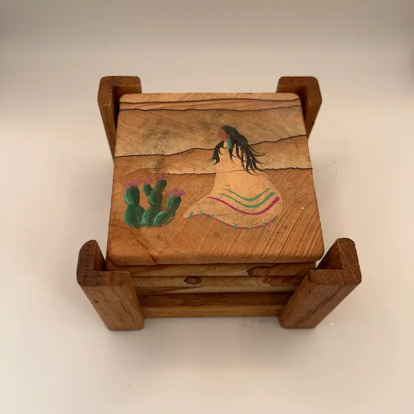 4 Coasters Wonder Stone Native American Style